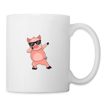 Schwein Dabbing Vektor Cooles - Tasse - Weiß - Rechts