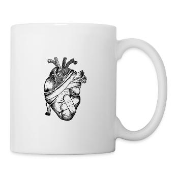 Heart and wound plaster - Mug - white - Right