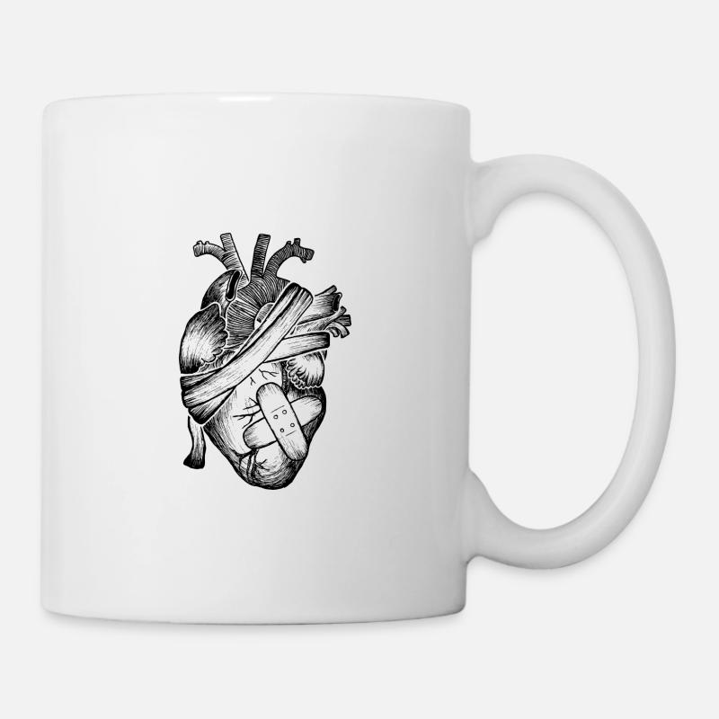Plâtre coeur et blessure - Mug blanc - blanc