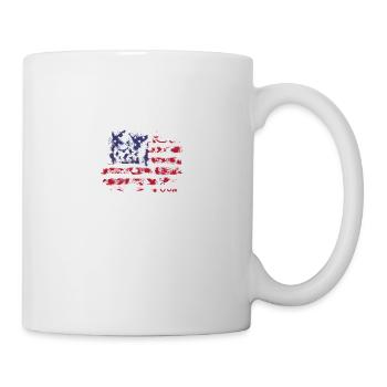 usa,flagge,tauben,friede,amerika - Tasse - Weiß - Rechts