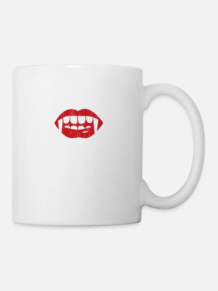 Fantasy / Dracula: Fangzähne - Vampirzähne - Tasse - Weiß