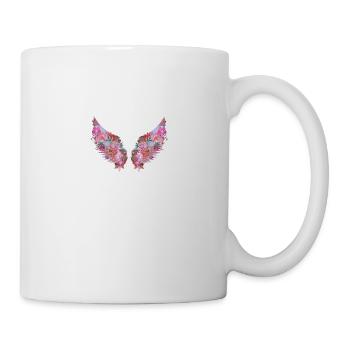 angelwings,flügel,bunt,engelsflügel,blumen - Tasse - Weiß - Rechts