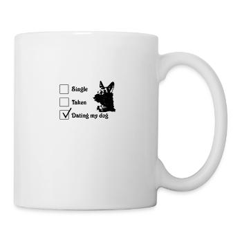 célibataire, rencontres, rencontres avec mon chien, chien de berger, chien - Mug blanc - blanc - Droite