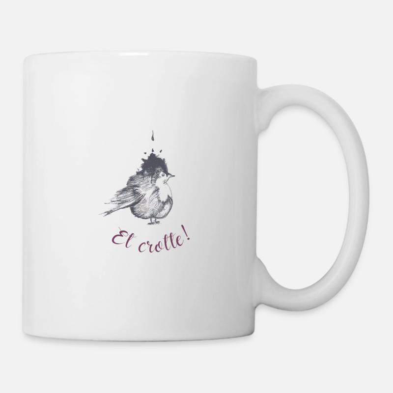 Oiseau en Style Aquarelle Charmant - Mug blanc - blanc