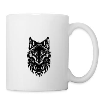 Wolf Wildtier Tier Wald Natur wandern Wildnis - Tasse - Weiß - Rechts