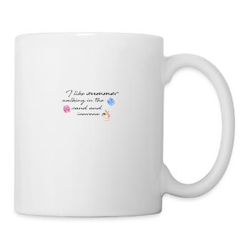 sommer,sonne,eiskrem, eis, typo, schrift,flipflops - Tasse - Weiß - Rechts