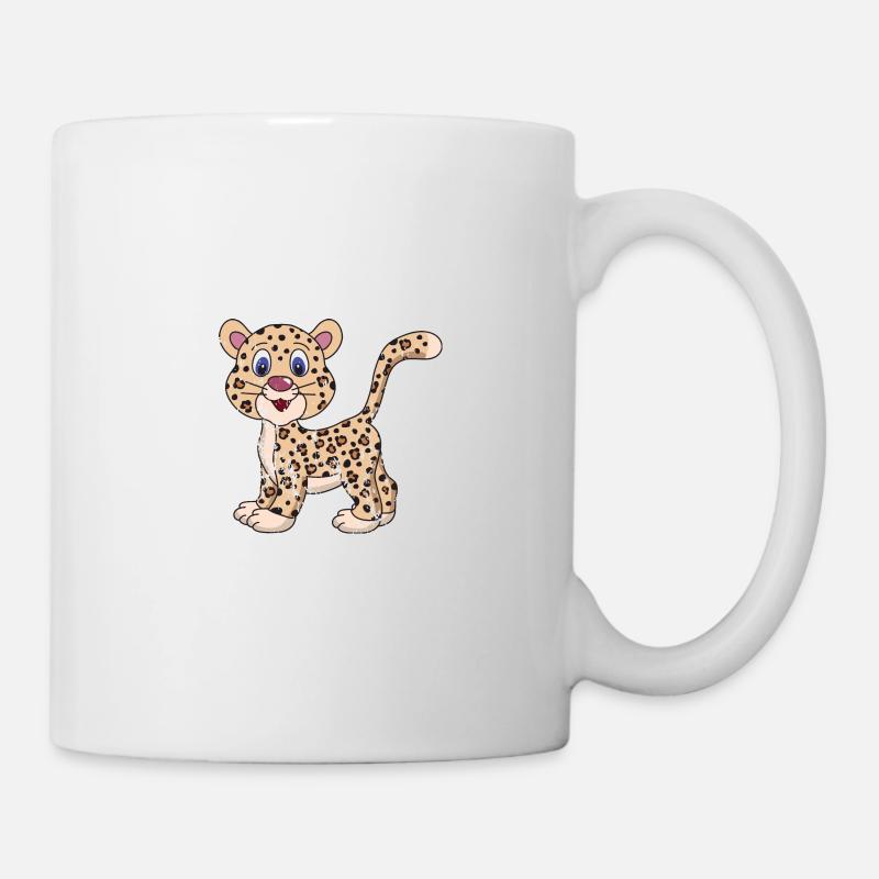 Léopard de style grunge vintage rétro - Mug blanc - blanc