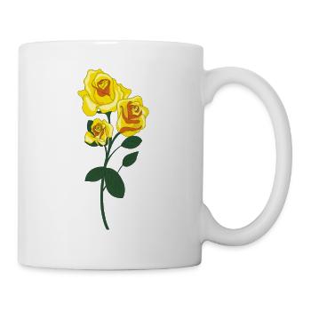 rose jaune - Mug blanc - blanc - Droite