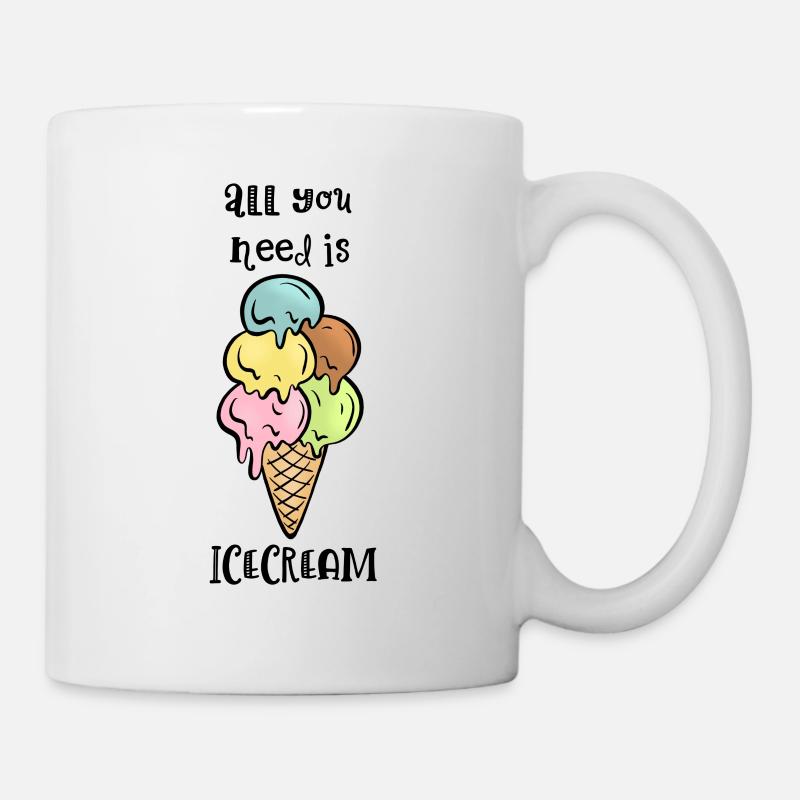 Ice cream cone with slogan - Mug - white