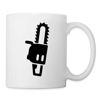 Icône d’icône de tronçonneuse - Mug blanc - blanc - Droite
