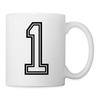 1 Zahl symbol - Tasse - Weiß - Rechts