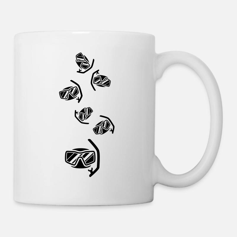Taucherbrille Silhouette - Tasse - Weiß