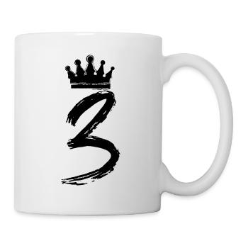 3 Zahl Krone - Tasse - Weiß - Rechts