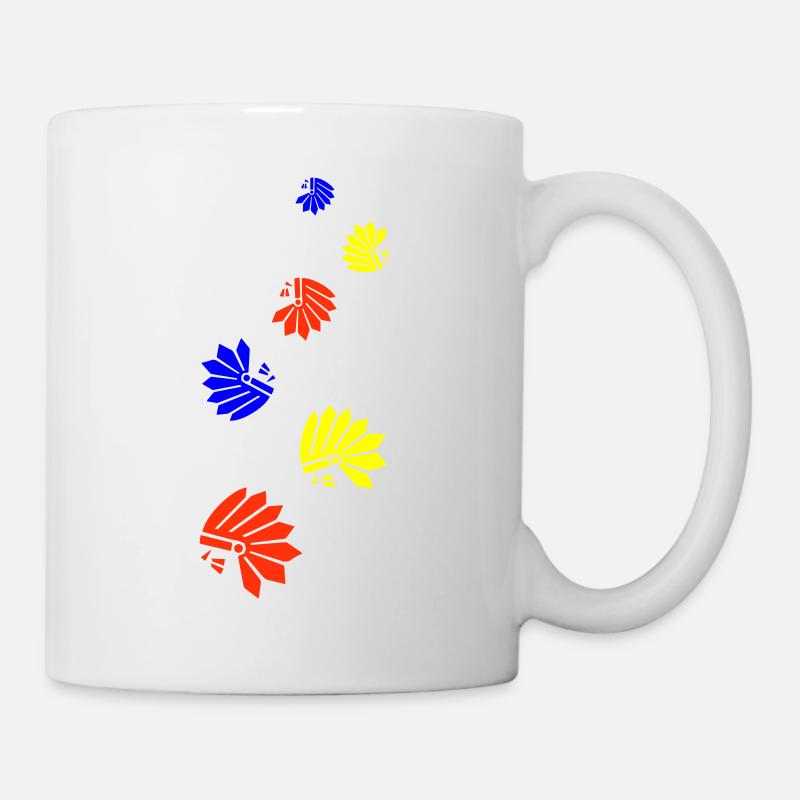 Symbole de la tête indienne - Mug blanc - blanc