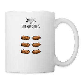 Cevapcici, das Serbische Sixpack - Bauchmuskeln - Tasse - Weiß - Rechts