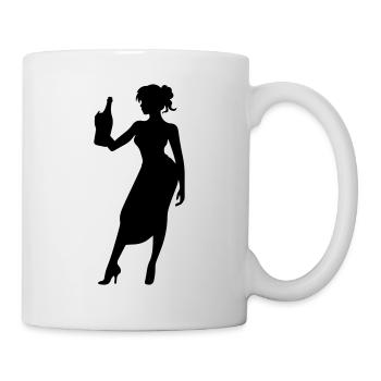 Drunk Silhouette Celebrating Party Girl - Mug - white - Right