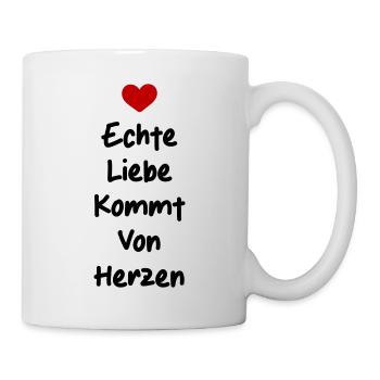 Liebe Spruch Valentinstag Herz - Tasse - Weiß - Rechts