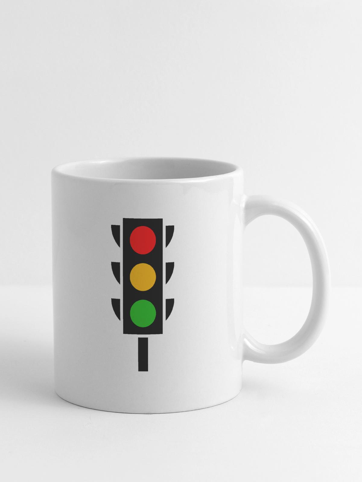 Ampel Führerschein Fahrschule - Tasse - Weiß - Rechts