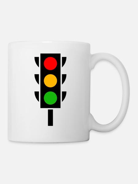 Ampel Führerschein Fahrschule - Tasse - Weiß
