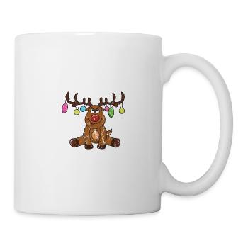 Retro Vintage Grunge Style Weihnachten - Tasse - Weiß - Rechts