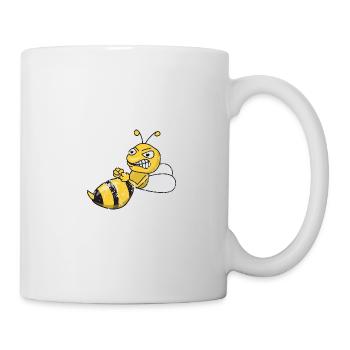 Retro Vintage Grunge Style Hornisse Wespe Bienen - Tasse - Weiß - Rechts