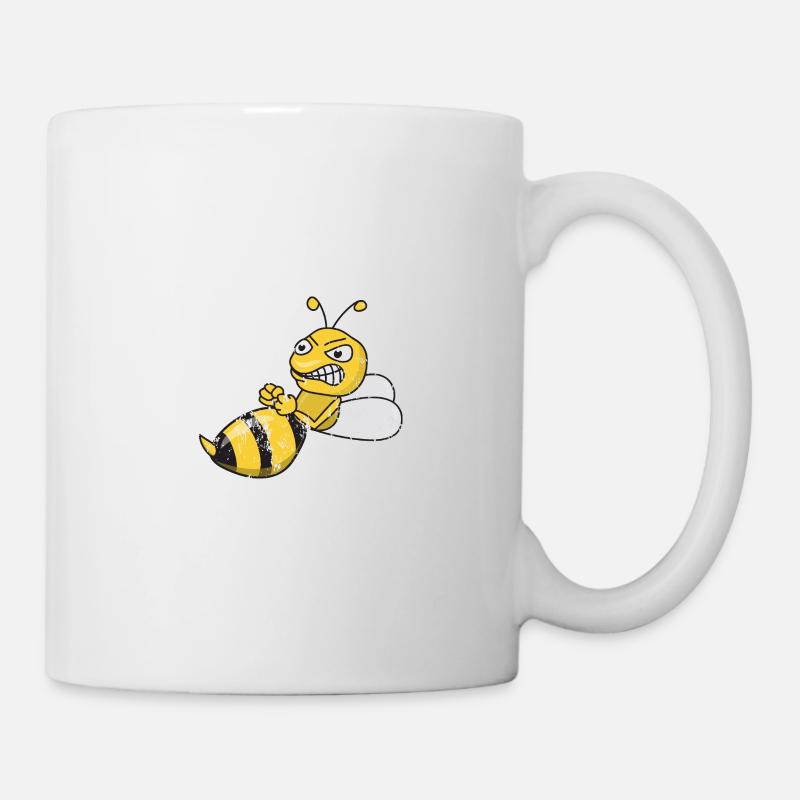 Retro vintage grunge style hornet wasp bees - Mug - white