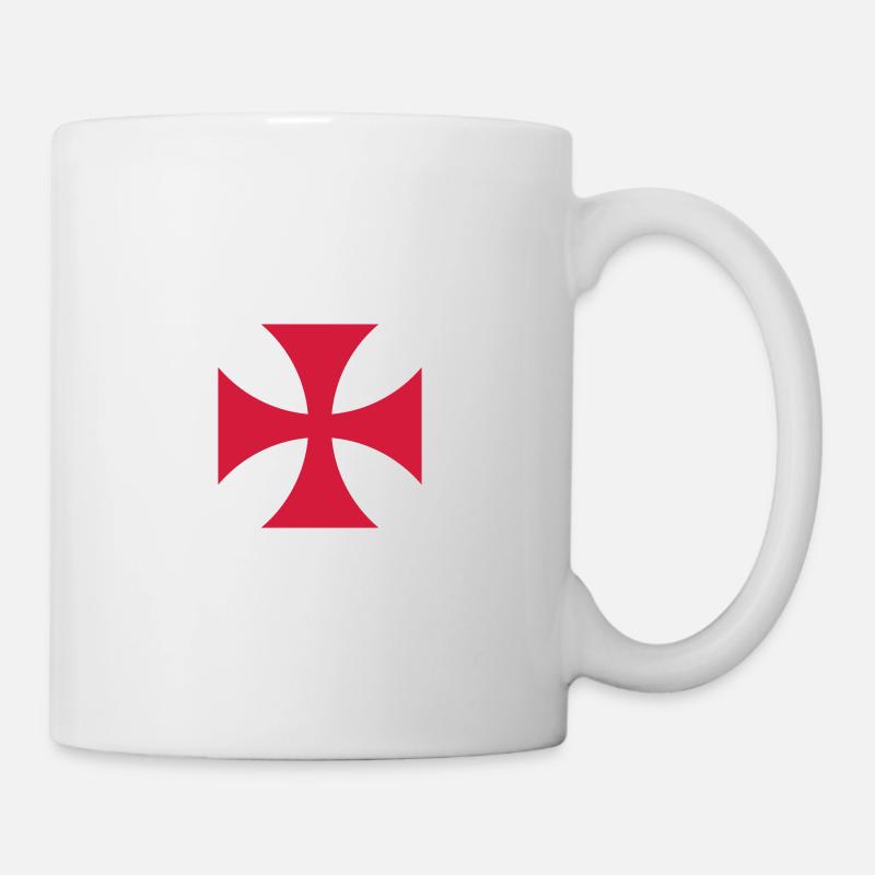 Croix de temple rouge et feu - Mug blanc - blanc