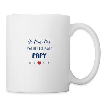 Je peux pas j'ai bêtise avec papy - Mug blanc - blanc - Droite