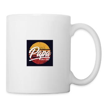 Retro Papa Since 1980 Design rétro vintage de coucher de soleil - Mug blanc - blanc - Droite