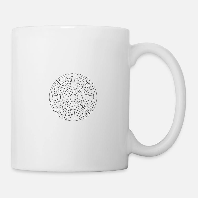 Labyrinth-Mandala - Tasse - Weiß