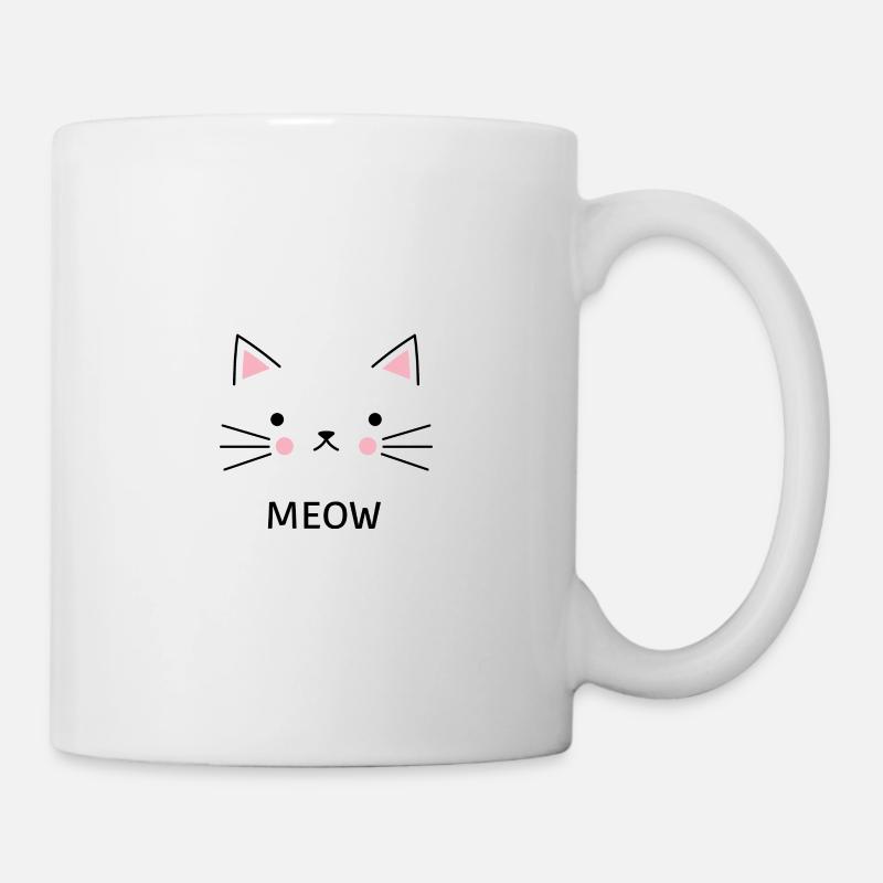 Miau Meow Cat Katze catface - Tasse - Weiß