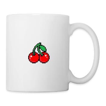 Kirsche in Pixel Art Süßes Früchtchen - Tasse - Weiß - Rechts