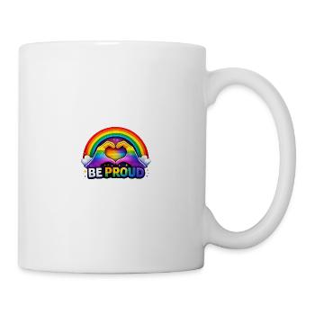 Be Proud Rainbow Heart Pride - Mug - white - Right