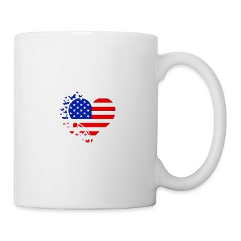 Heart US Flag - Mug - white - Right