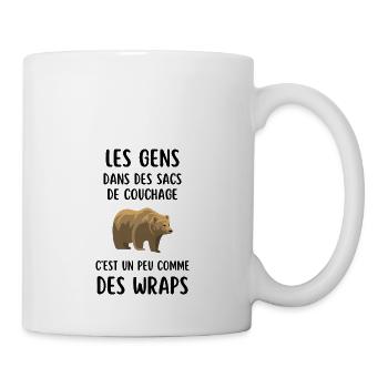 les gens dans des sacs de couchage - Mug blanc - blanc - Droite