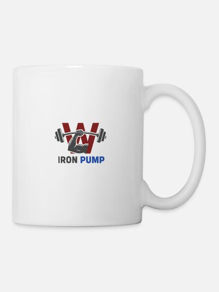 Iron Pump Krafttraining Emblem - Tasse - Weiß