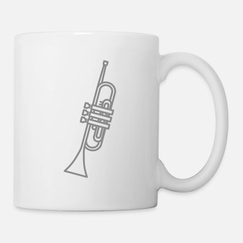Minimalistische Trompete - Tasse - Weiß
