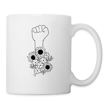 flowers fist black - Mug - white - Right
