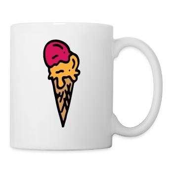 Crème glacée gaufre colorée / crème glacée gaufre fraise mangue - Mug blanc - blanc - Droite