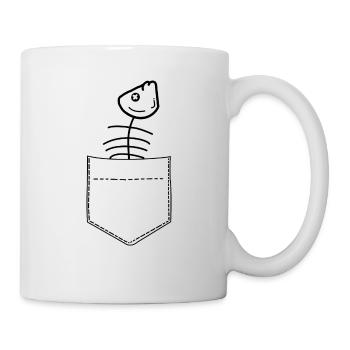Fischgräte Brusttasche - Tasse - Weiß - Rechts
