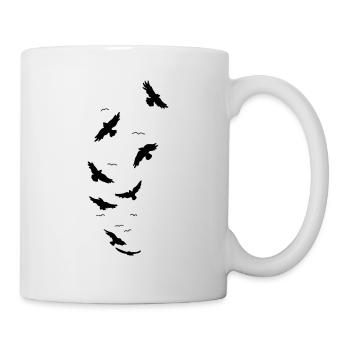 Ravens birds fly - Mug - white - Right
