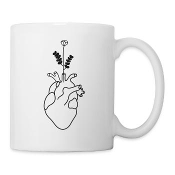 Anatomical heart with flower - Mug - white - Right