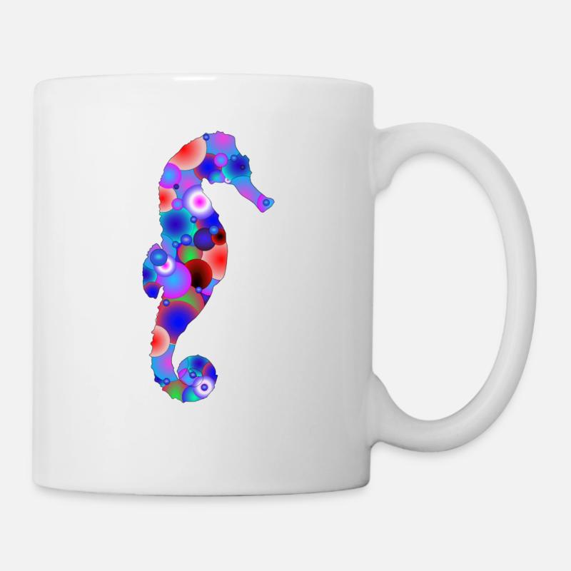 Hippocampe Multicolor - Mug blanc - blanc