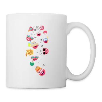 Sommer, Smileys,Urlaub,party,heisser sommer - Tasse - Weiß - Rechts
