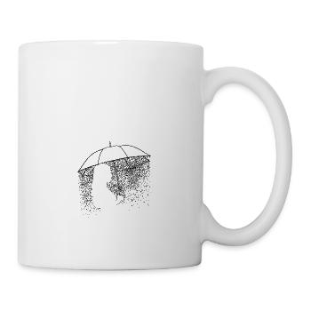 Frau Mit Regenschirm - Tasse - Weiß - Rechts