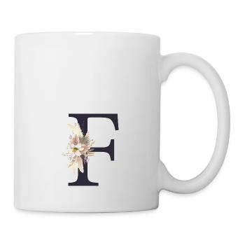 Customizable Monogram F Floral - Mug - white - Right