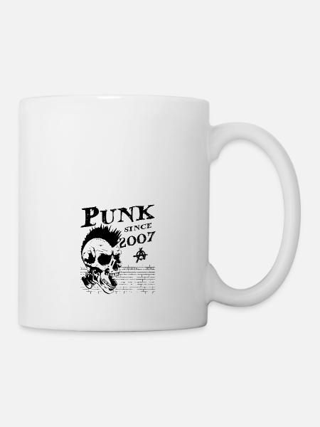 Punk depuis 2007, Punks Not Dead, 17 ans et - Mug blanc - blanc