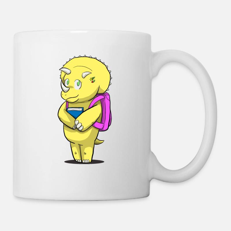 Dino schoolbag scolarisation - Mug blanc - blanc