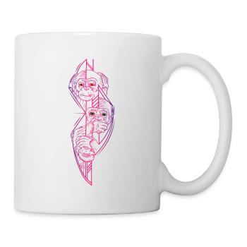 Three wise Monkeys Pink | Drei weise Affen pink - Tasse - Weiß - Rechts