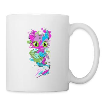 Bunter Baby Drache | Lustiger Drache Bunt - Tasse - Weiß - Rechts